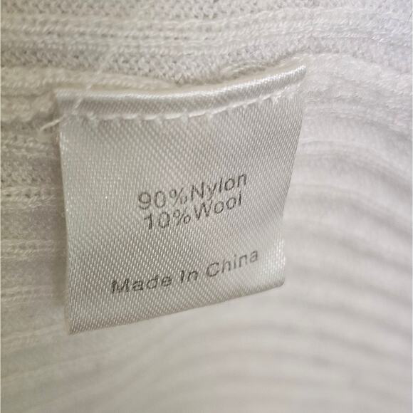 Tuckernuck Cream White Ribbed Henley 3/4 Sleeve Knit Sweater - Picture 8 of 8